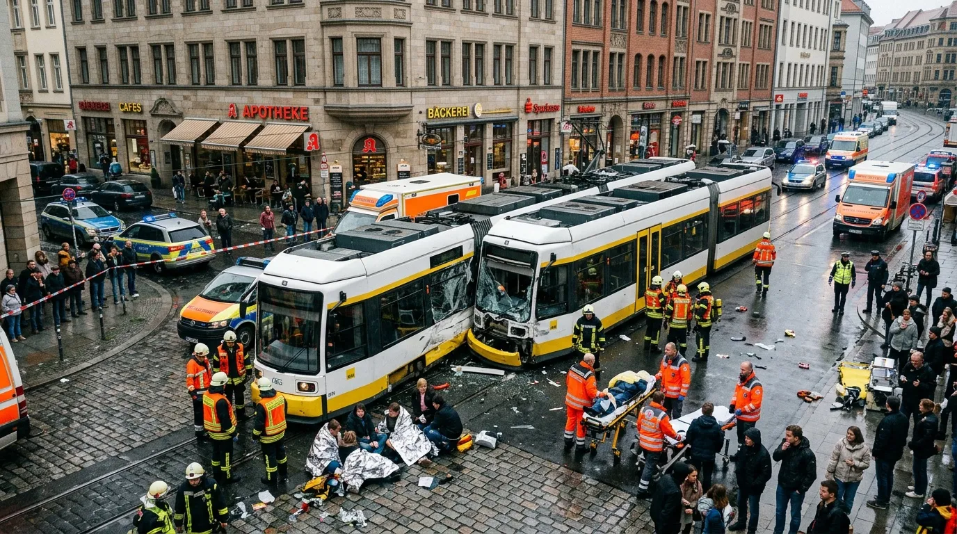 Notfalleinsatz nach Straßenbahnkollision in Fußgängerzone