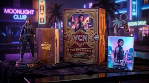 Luxus-Sammleredition eines Videospiels mit Figur und Steelbook